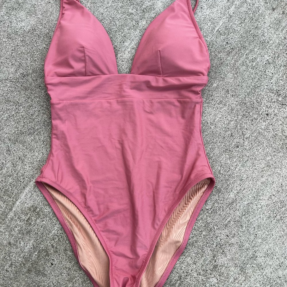 NWT J. Crew Plunge Neckline One Piece Swimsuit - Picture 1 of 5